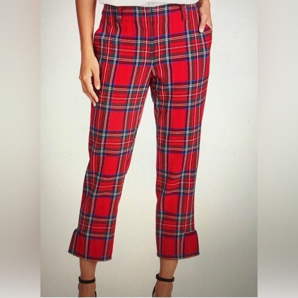 VINEYARDS VINE PLAID JOLLY POINTE COCKTAIL ANKLE PANTS SIZE 2